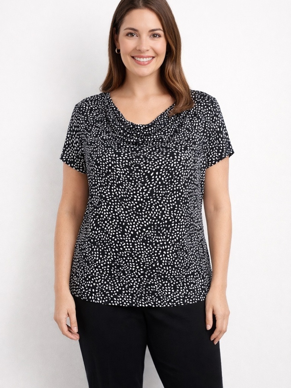 Liz Claiborne‎ Black and White Patterned Blouse